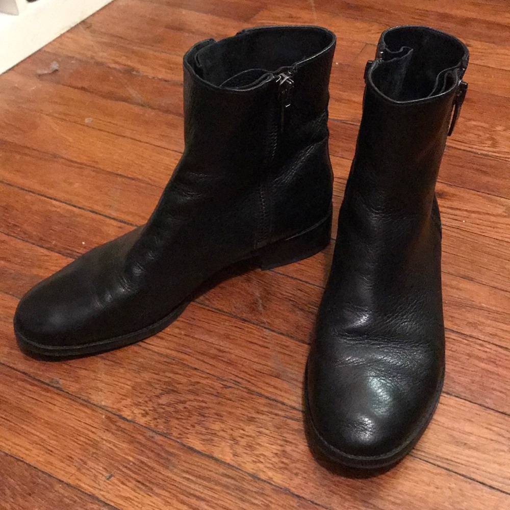 Black leather boots